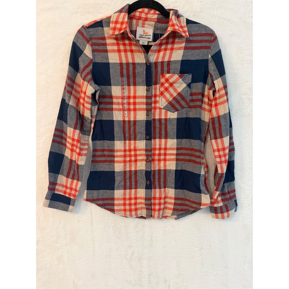 Field Stream Womens XS Lightweight Flannel Shirt Lakeville Dress Blues NWT